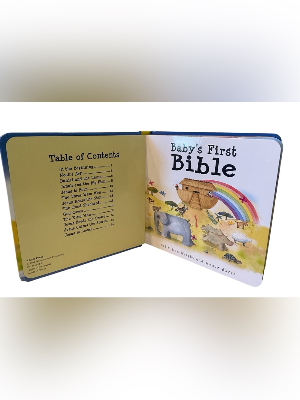 Baby's First Bible - Illustrated Animal Board Book (Blue, Yellow, Green) - Picture 2 of 5